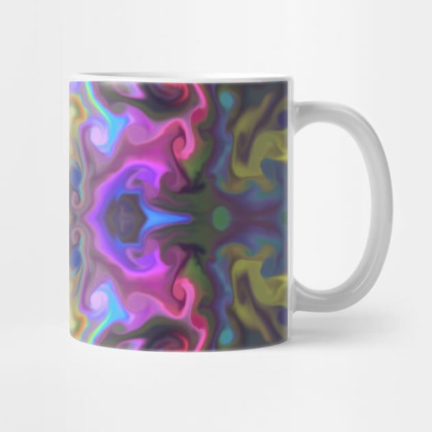 Psychedelic Hippie Flower Green Pink and Purple by WormholeOrbital